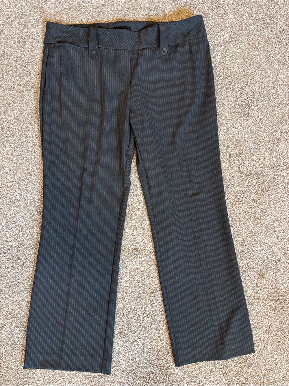 Women's Black Pinstripe Dress Trousers